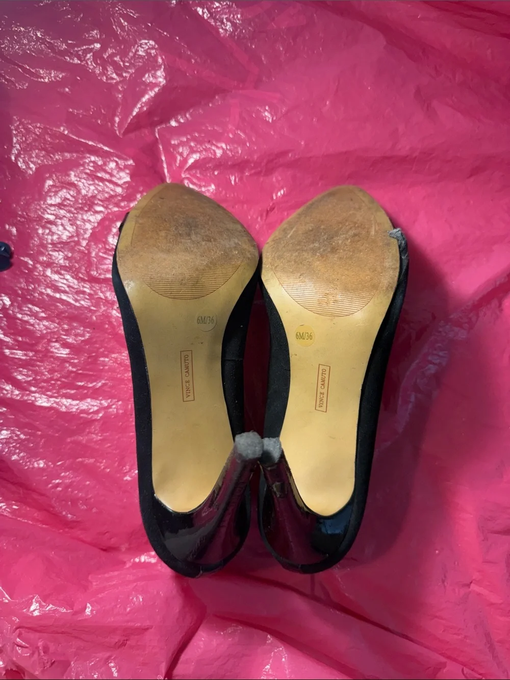 Black Suede Pointed Toe Pumps with Gold Buckle